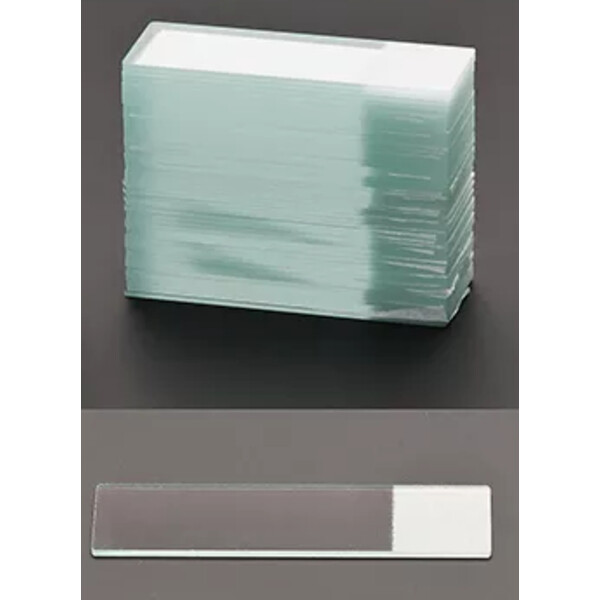 Windaus glass microscope slides with labelling field, pack of 50