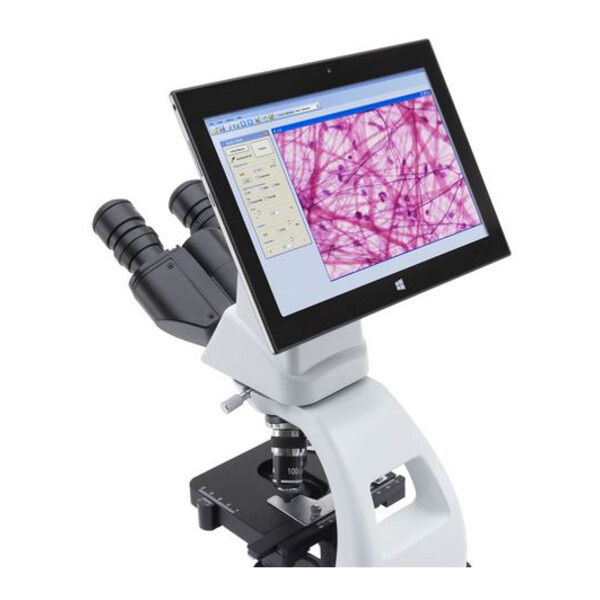 Optika digital microscope B-290TK, N-PLAN objectives. With Tablet PC