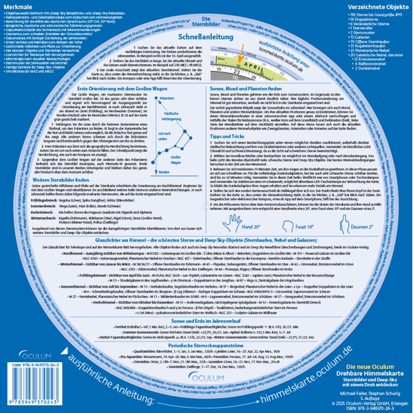 Oculum Verlag Sternkarte Drehbare Himmelskarte 29 cm