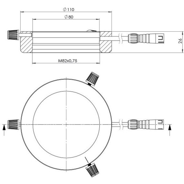 StarLight Opto-Electronics RL5-80-S4 A, segmento, ámbar (590 nm), Ø 80mm