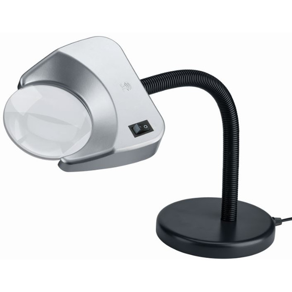 Schweizer Tech-Line LED magnifying lamp, 2700K, 2x/Ø120mm, biconvex, table base