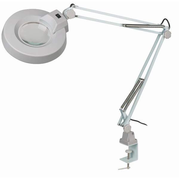 Schweizer Vergrootglazen Vergrootglas schaararm tafelklem, 2x/Ø125mm, biconvex, 22W