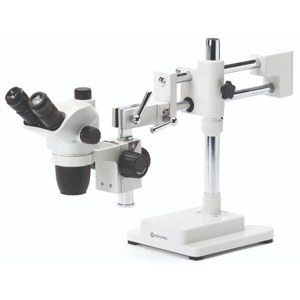 Euromex Microscopio stereo zoom NZ.1903-B, 6.7-45x, brazo doble, placa base, trino