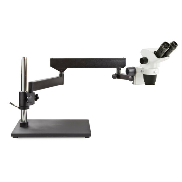 Euromex Microscopio stereo zoom NZ.1702-AP, 6.5-55x, braccio articolato, piastra base, binoculare