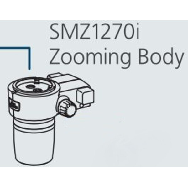 Nikon Cabazal estereo microsopio SMZ-1270i Stereo Zoom Head, trino, 6.3-80x, click stop, ratio 12.7:1, 64 mm, 0-30°, WD 70 mm