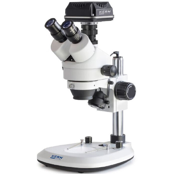 Microscope Kern OZL 464C825, Greenough, Colonne, 7-45x, 10x/20, Lumière transmise et réfléchie 3W LED, Caméra 5MP, USB 2.0