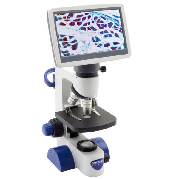 Microscope Optika B-61V, écran, 7 pouces, DIN, achro, 40-400x, LED, 1W