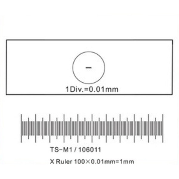 ToupTek Objectmicrometer, lijnen (X) 1mm/100 div.x0.01mm