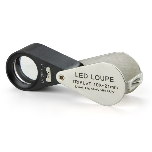 Euromex Lente d`Ingrandimento Pieghevole PB.5034-LUV, 10x acromatico, LED, UV