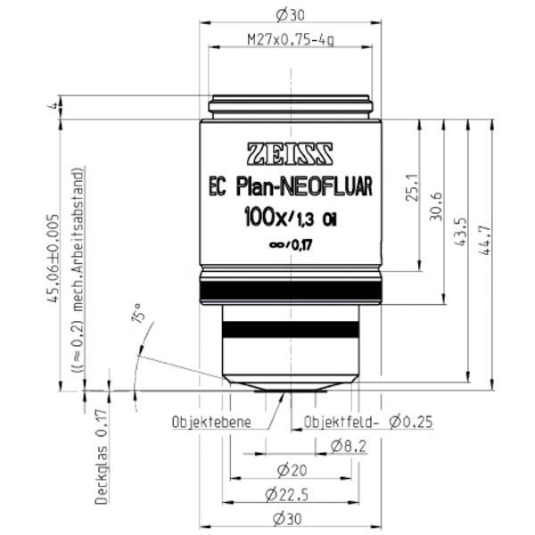ZEISS Objektiv EC Plan-Neofluar, 100x/1,30 Oil wd=0,20mm