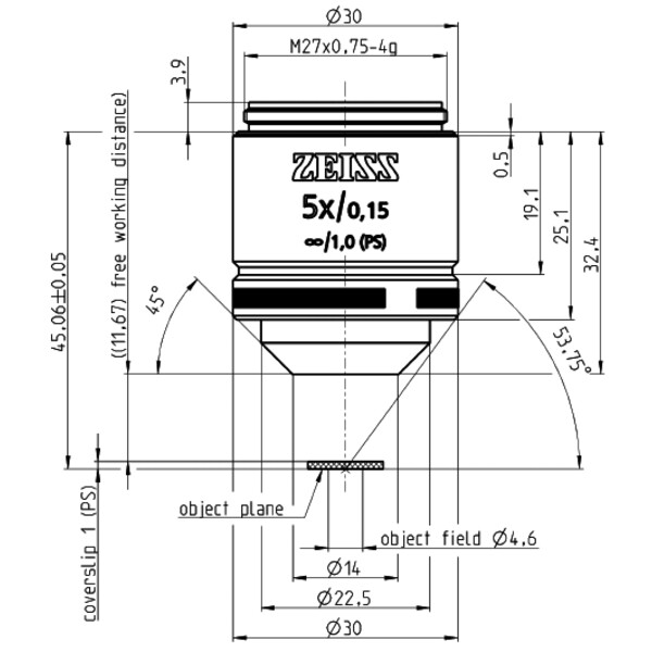 ZEISS Objective: LD A-Plan 5x/0.15 wd=11.7mm