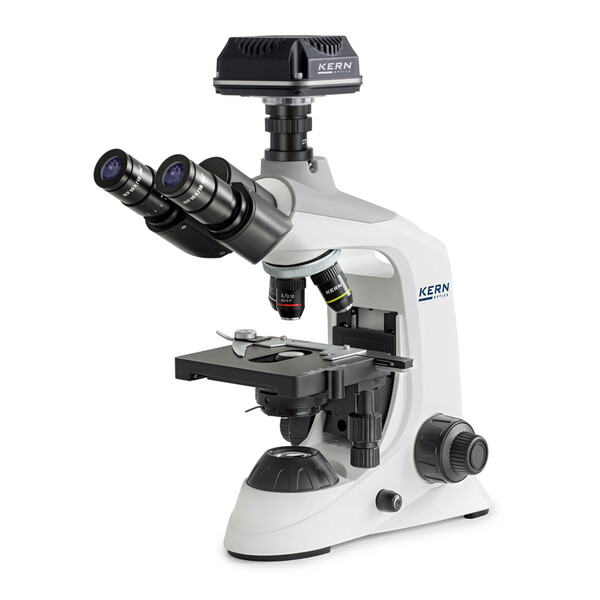 Kern Digital Microscope Set, OBE 124C832, HF, digital, 1.25 Abbe condensor, fixed, USB 3.0, 40-400x, Dl, 3W LED, DIN, 5.1 MP