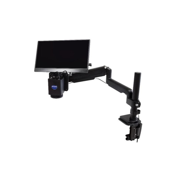 Optika Microscopio IS-4K3, zoom ottico 1x-18x, autofocus, 8 MP, 4K Ultra HD, supporto a pantografo, 15,6