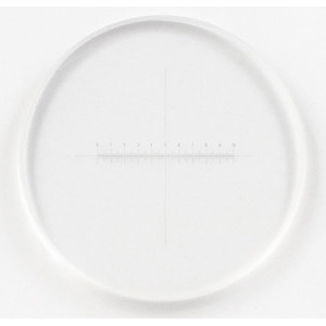 Motic Micrometer scale plate Reticle with 100/10mm, crosshair, Ø21mm (RedLine200)