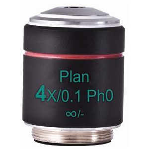 Motic Objective PL Ph, CCIS, plan, achro phase 4x/0.10, w.d.12.6mm Ph0 (AE2000)