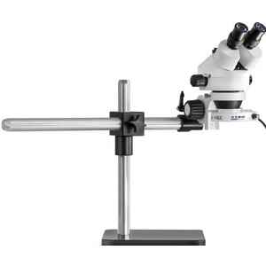 Microscope stéréo zoom Kern OZL 963, trino, 0,7-4,5x, Teleskoparm-Stativ, Platte, LED-Ringl.