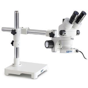 Kern Zoom-Stereomikroskop OZM 903, trino, 7x-45x, HSWF10x23mm, Stativ, Einarm (430 mm x 385 mm) m. Tischplatte, Ringlicht LED 4.5 W