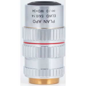 Motic Objetivo plano apocromático PA ELWD 5X/0,140 (wd 34 mm) Ajuste de la distancia focal
