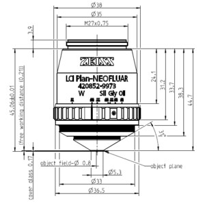 ZEISS Objektiv LCI Plan-Neofluar 25x/0,8 Imm Korr DIC wd=a=0,21mm