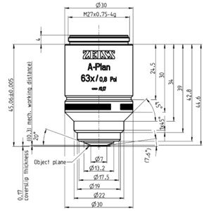 ZEISS Objektiv A-Plan 63x/0,8 Pol wd=0,30mm