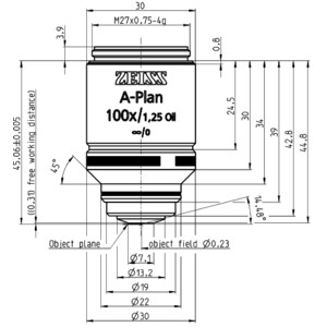 ZEISS Objektiv A-Plan 100x/1,25 Oil D=0 wd=0,31mm