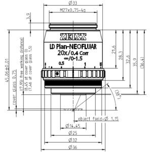 ZEISS Objektiv LD Plan-Neofluar 20x/0,4 Korr wd=8,4mm