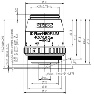 ZEISS Objektiv LD Plan-Neofluar 40x/0,6 Korr wd=3,3mm