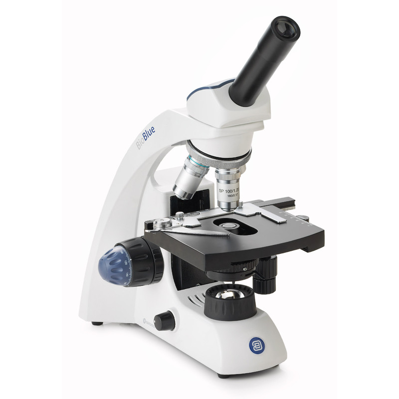 Euromex Microscopio BioBlue, BB.4240, monocular, DIN, semiplan, 40x-600x, 10x/18, LED, 1 W