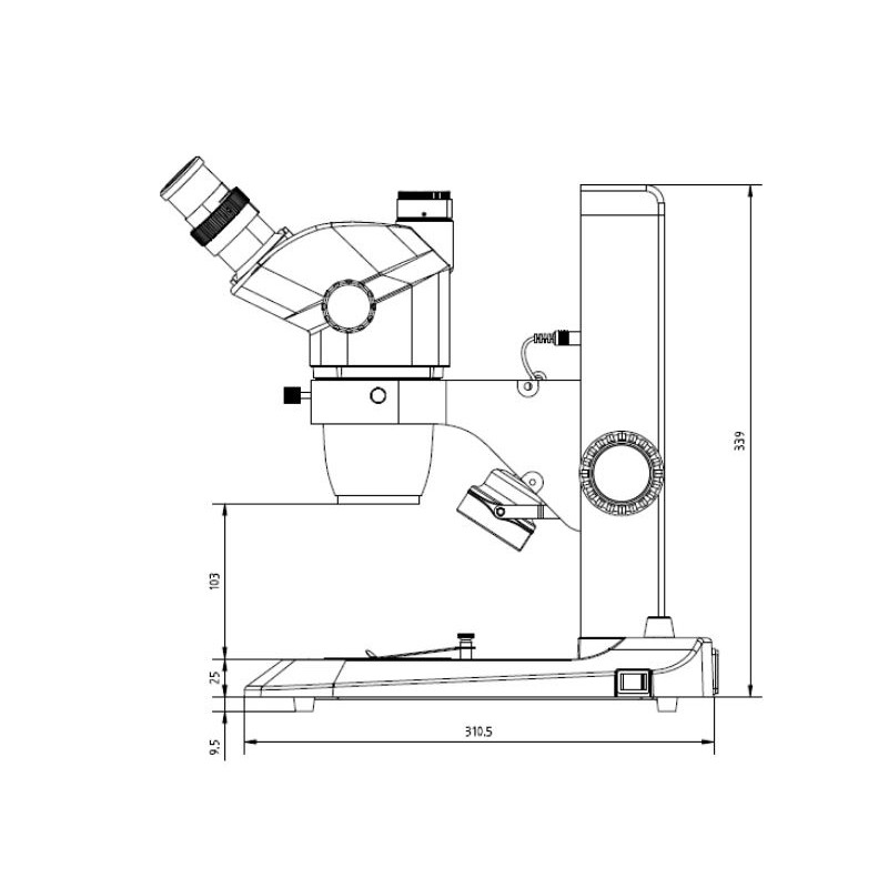 Euromex Microscopio stereo zoom NZ.1902-S, 6.7-45x, Cremagliera, Luce incidente e trasmessa, bino