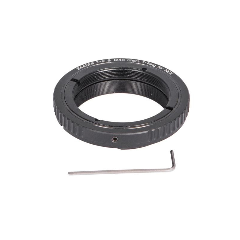 Baader Adattore fotocamera T-Ring per innesto Sony E/NEX con filettature D52/M48 e T2