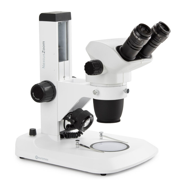 Euromex NZ.1702-S, NexiusZoom Evo, 6,5x a 55x, stativo a cremagliera, 3 W LED, Luce incidente e trasmessa, bino