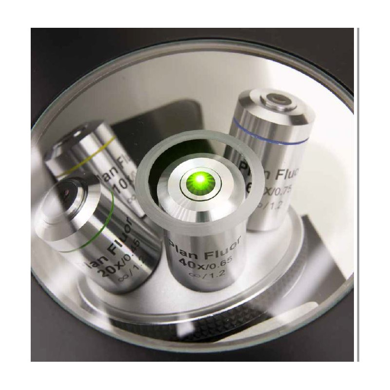 Optika Microscope IM-3F-US, trino, inverted, phase, FL-HBO, B&G Filters, IOS LWD W-PLAN, 40x-400x, US