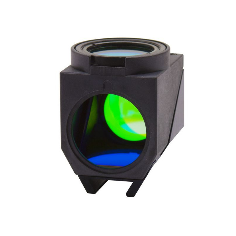 Optika Cube de fluorescence LED (LED + jeu de filtres) pour IM-3LD4, M-1238, LED ambre Émission 590 nm, Filtre ex 582-603, Dichroïque 610, Ém 615-645