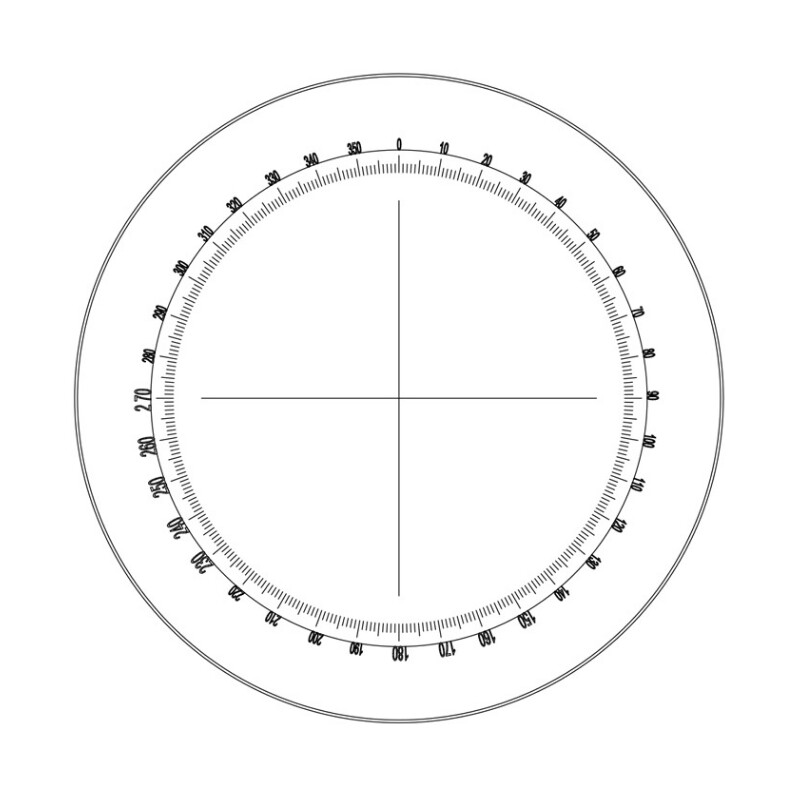 Motic Messokular Mikrometerokular Winkelmesser WF10X/23mm, 360º, Abstufung 30º und Fadenkreuz