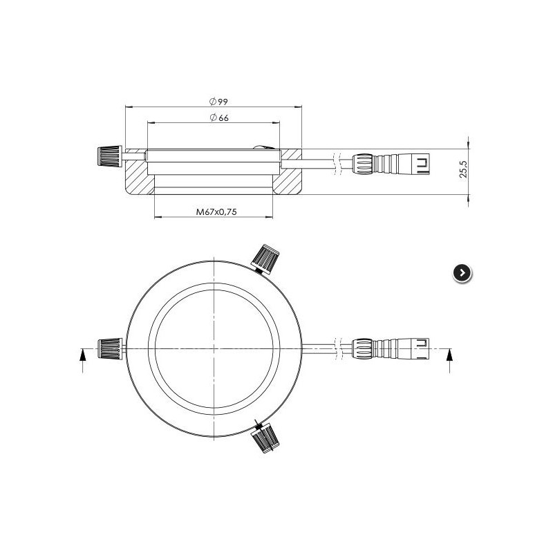 StarLight Opto-Electronics RL4-66 B, blu (470 nm), Ø 66 mm