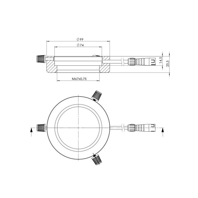 StarLight Opto-Electronics RL4-74-S4 G, segment, groen (540 nm), Ø 74mm