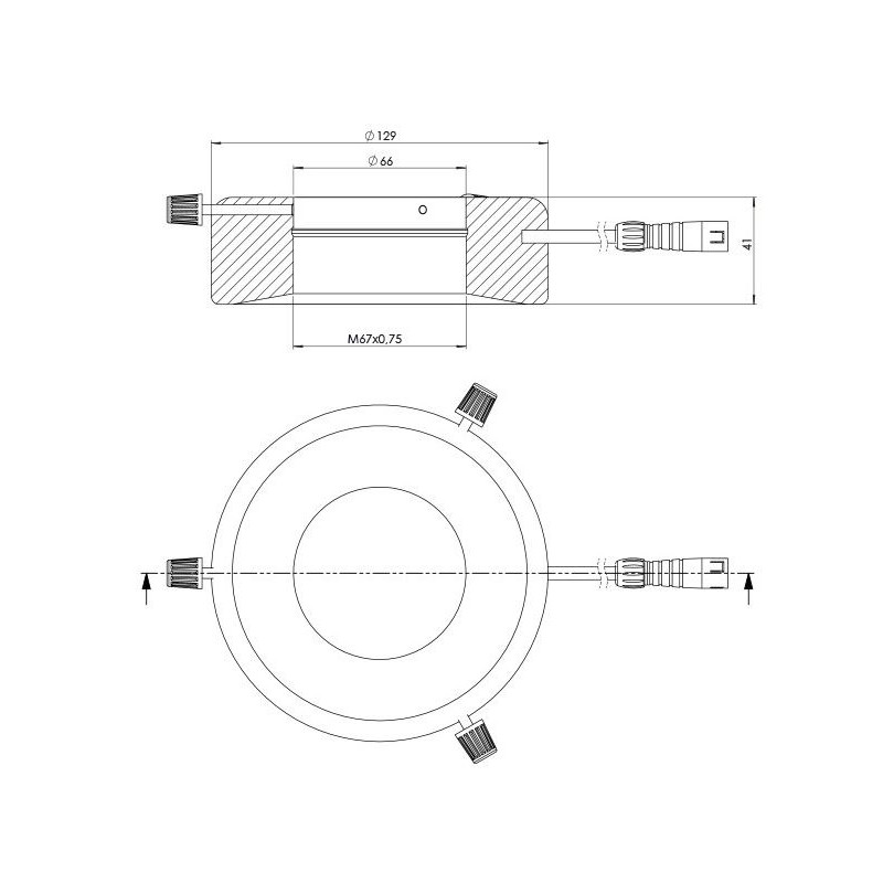 StarLight Opto-Electronics RL12-10s-S4 B, Spot, segment, bleu (470 nm), Ø 66mm