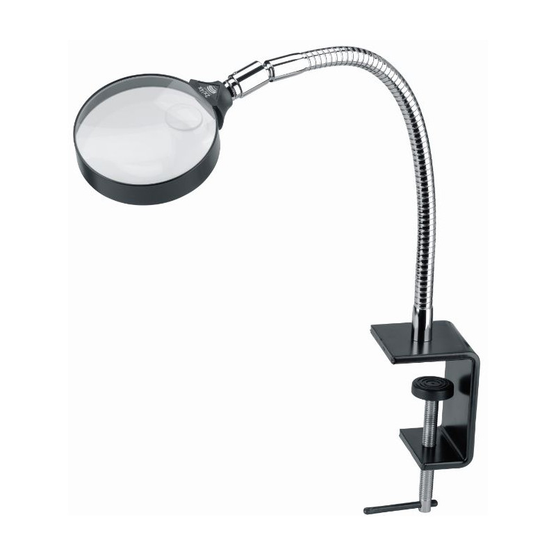 Schweizer Vergrootglazen Werkstandaardloep Tafelklem, 2x/Ø120mm, biconvex