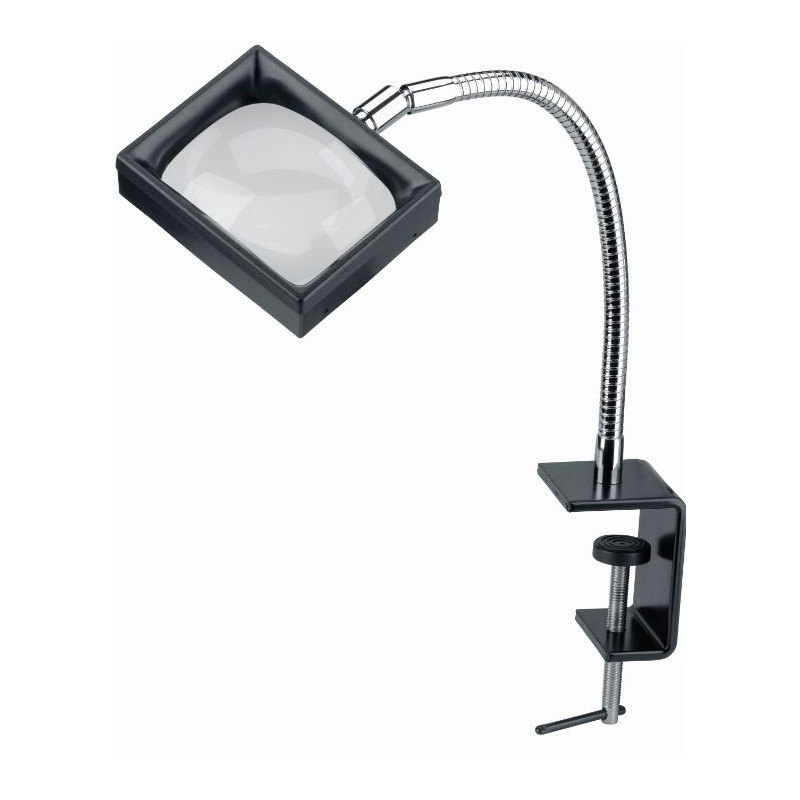 Schweizer Loupe de table Matiére plastique Pince de table, 3x/100x75mm, asphérique