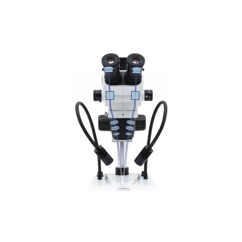Optika Stereo zoom microscoop SZO-1, bino, 6.7-45x, Zuilen, zonder Belichting