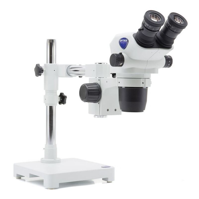 Optika Stereo zoom microscope SZO-7 bino, 6.7-45x, overhanging, 1-arm, without Lighting