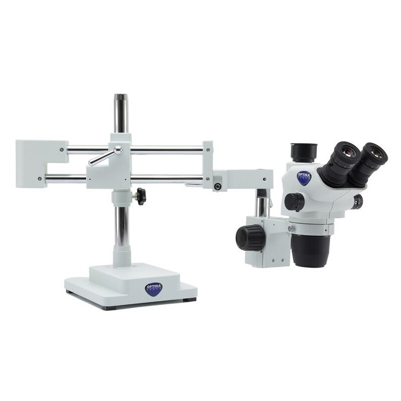 Optika Stereo zoom microscoop SZO-10, trino, 6.7-45x, overhangend, AM Arms, zonder Belichting
