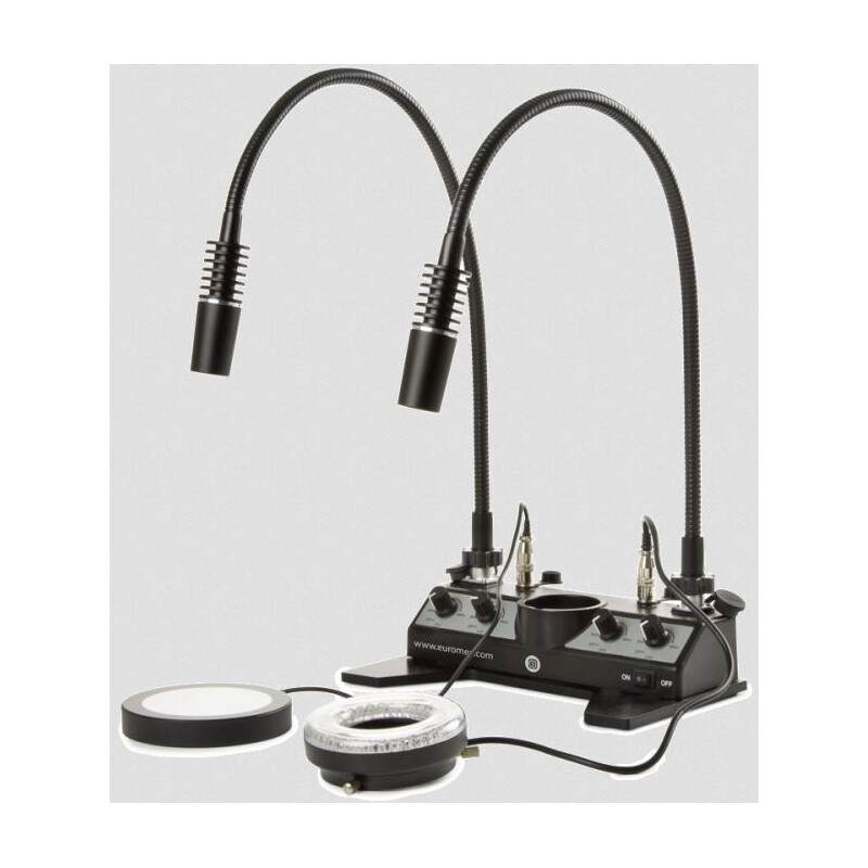 Euromex LE.5212 illumination station, 2 white handpieces, 395nm, ringlight, transmitted light