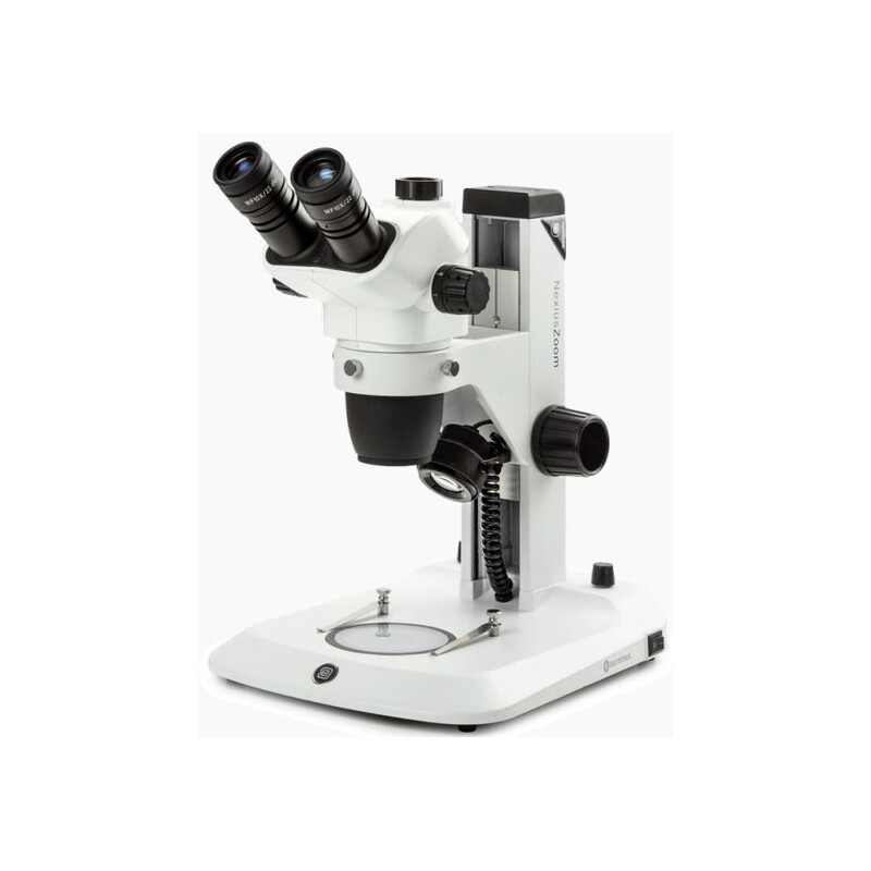 Euromex Microscopio stereo zoom NZ.1903-S, 6,7-45x, de cremallera, Luz transmitida e incidente, trino
