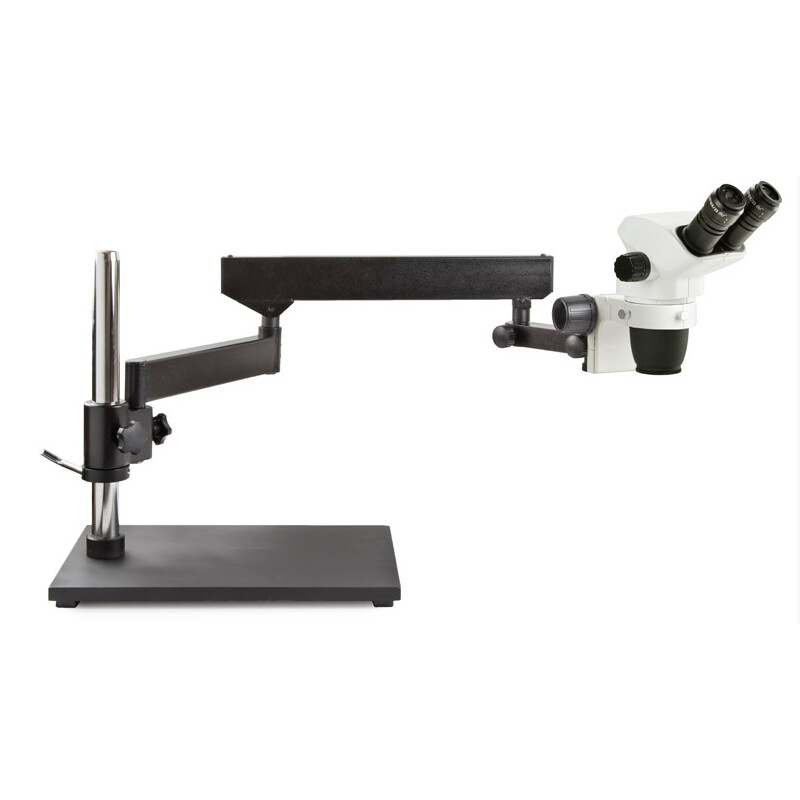 Microscope stéréo zoom Euromex NZ.1702-AP, 6.5-55x, bras articulé, plaque de base, bino