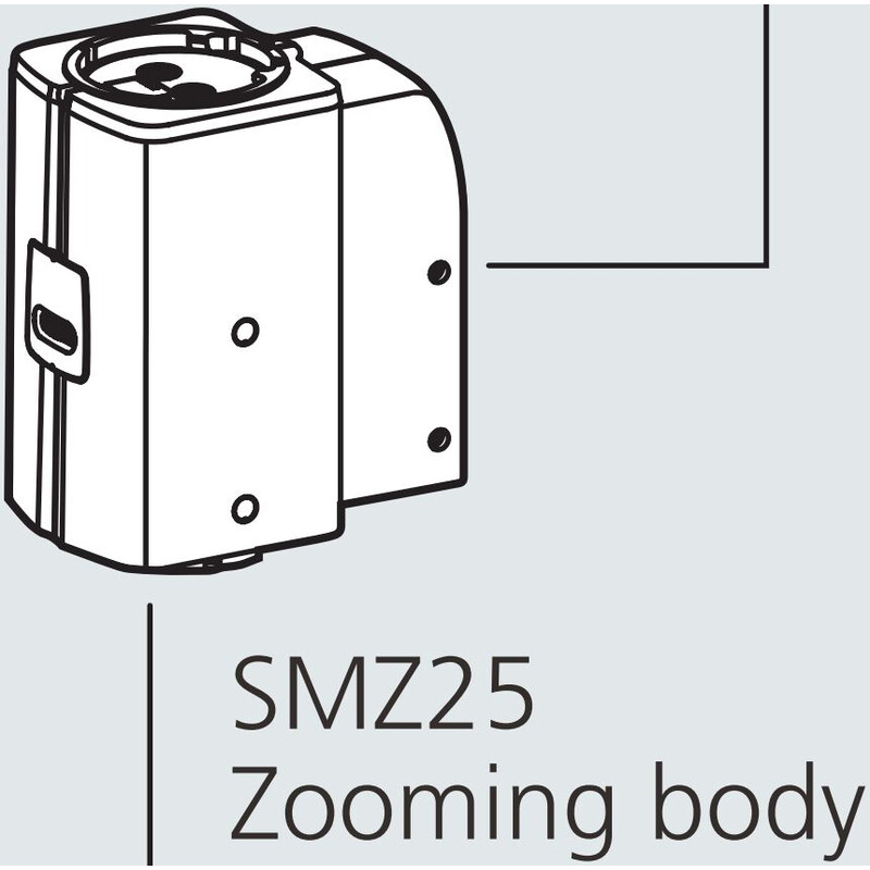 Nikon SMZ25, motorisé, optique parallèle, achromate, tête zoom, bino, 6,3-157,5x, click stop, rapport 25:1, 15°