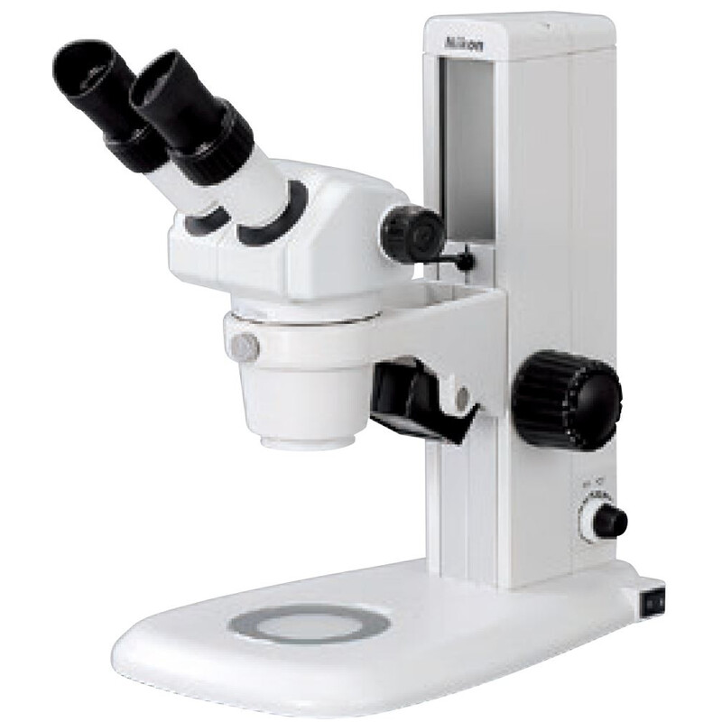 Microscope stéréo zoom Nikon SMZ445, bino, 0,8x-3,5x, 45°, FN21, W.D.100mm, Lumière incidente et transmise, LED