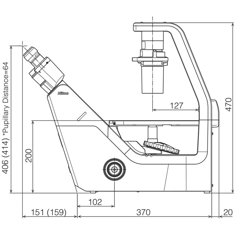 Nikon Eclipse TS2 inverted trino microscope with phase contrast, without objectives