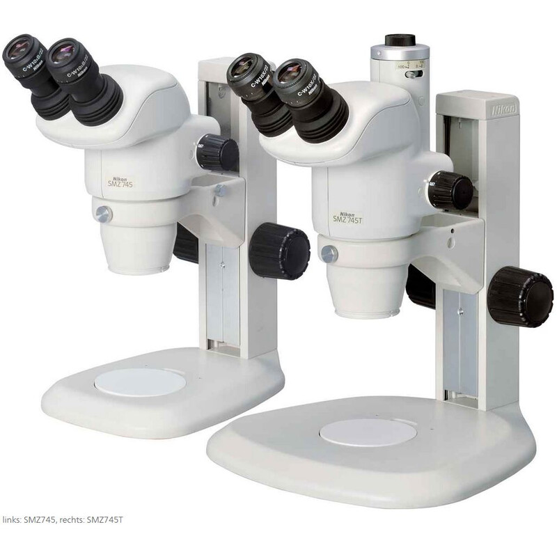 Nikon Microscopio stereo zoom SMZ745, bino, 0,67x-5x, 45°, FN22, W.D.115mm, Luce incidente e trasmessa, LED