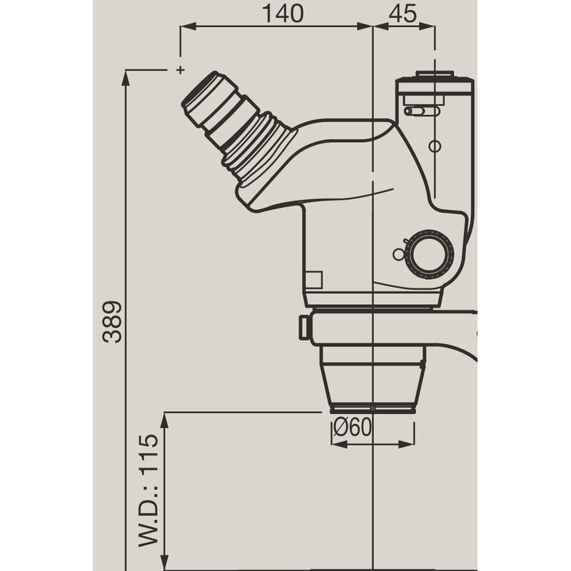 Nikon Microscopio stereo zoom SMZ745T, trino, 0,67x-5x, 45°, FN22, W.D.115 mm, Luz transmitida, LED